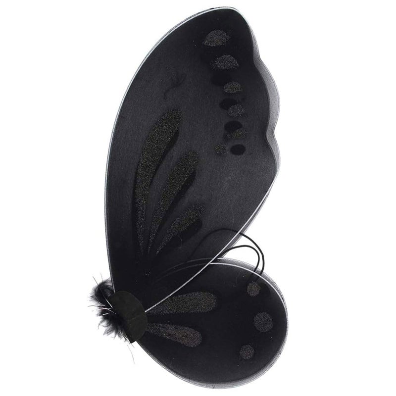 Dushi Fairy Wings Custume Princess Wings Glitter Dress Up Pretend Play Accessory for Halloween &Birthday Party (22."4W x 18.5" L) Black - Image 5